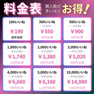 TikTok海外いいね料金表_インスタエンサー
