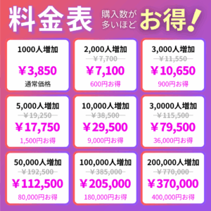 【インスタエンサー】インスタグラム外国人フォロワー料金表